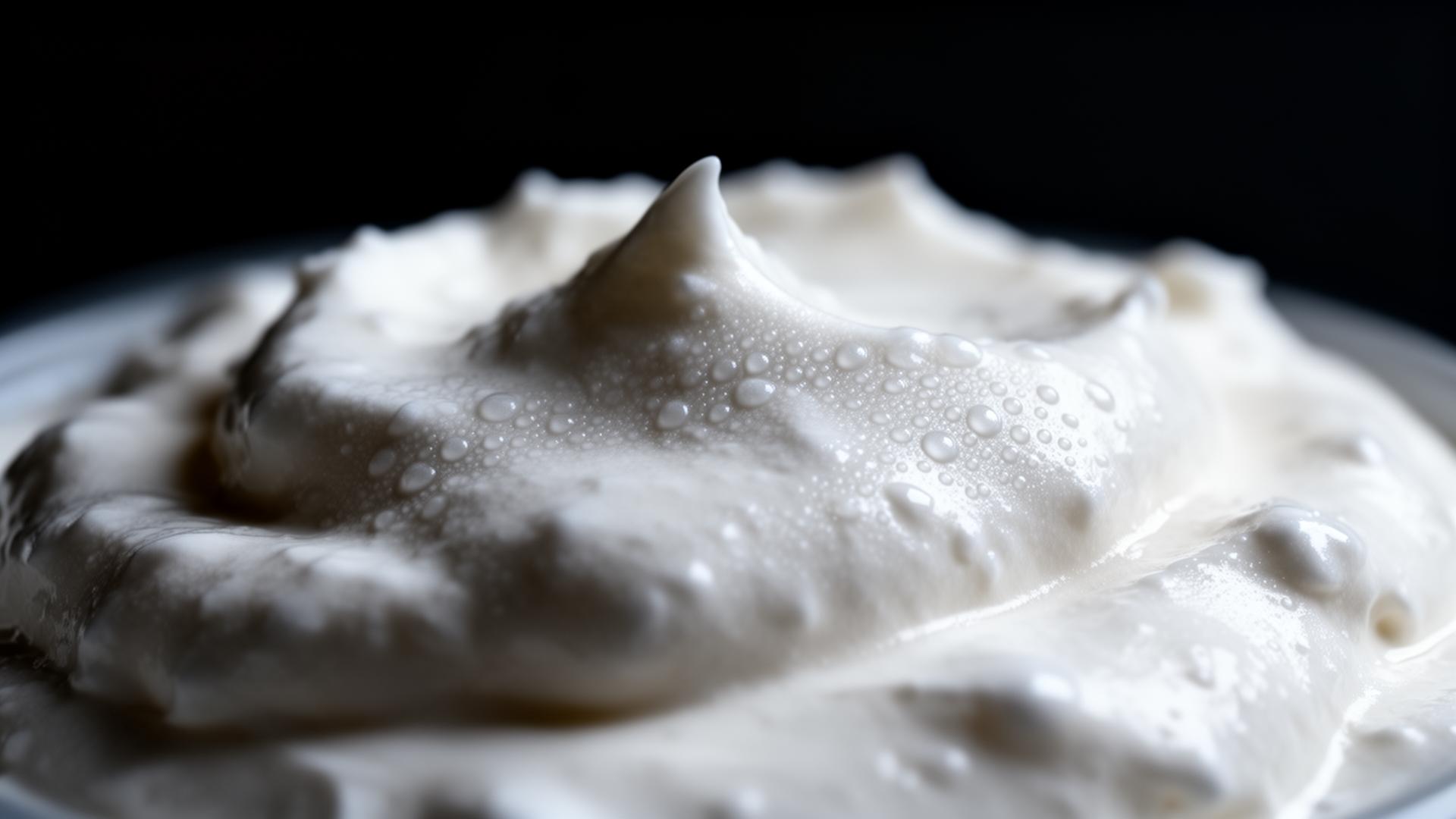 Foto macro / yogurt griego